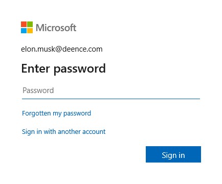 Entering a password for Outlook email account