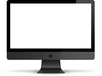iMac screen with website preview
